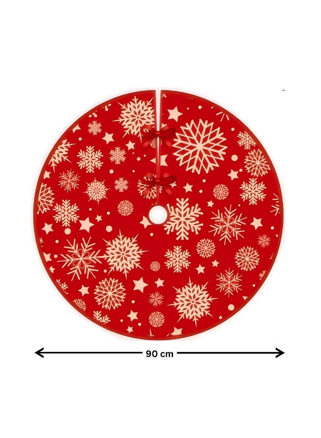 Miraj Christmas Tree with Built in Lights - Attached with Ribbon and Skirt  - Made by Premium Quality PVC Retardant PE - With Sturdy & Stable Metal Stand - Artificial Tree for Home, Church, Parties, Gift for Families,Indoor & Outdoor Events - Image 3