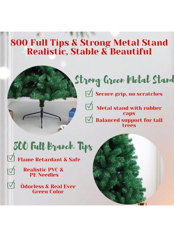 Miraj Christmas Tree with Built in Lights - Attached with Ribbon and Skirt  - Made by Premium Quality PVC Retardant PE - With Sturdy & Stable Metal Stand - Artificial Tree for Home, Church, Parties, Gift for Families,Indoor & Outdoor Events - Image 4