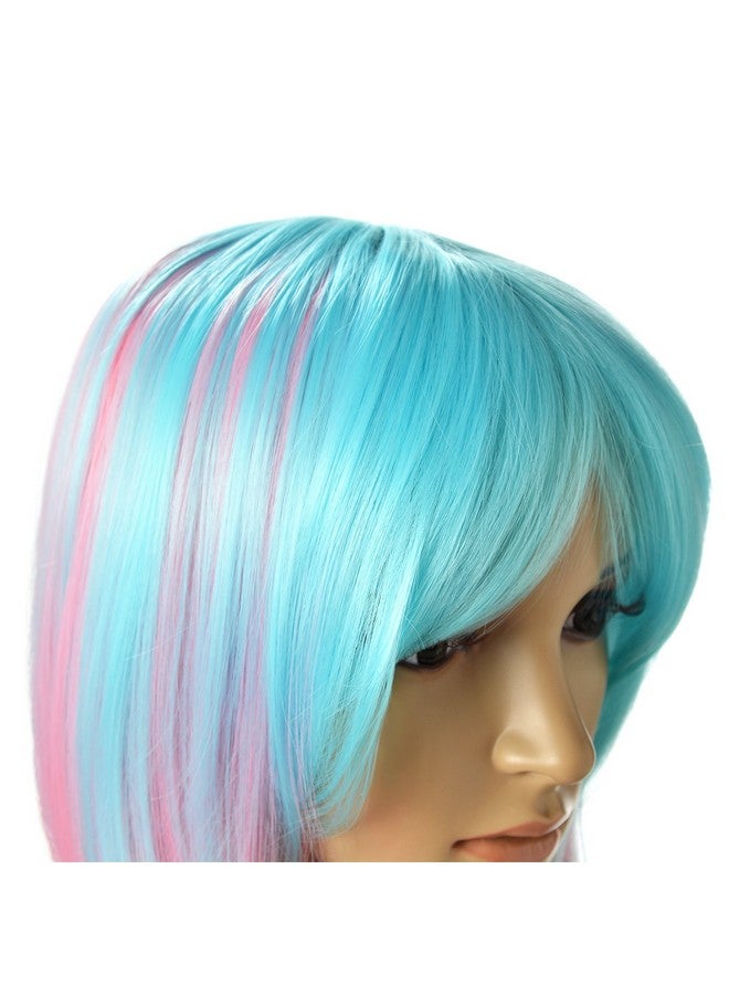 AGPtek Gptek Multicolor Ombre Short Bob Wig Shoulder Length Hair Extension With Stretchable Hairnet - Image 4