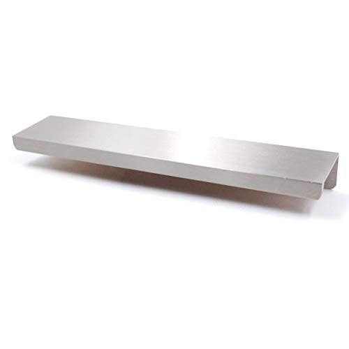 Jetland Cabinets Drawers Edge Pulls - 8-Pack, 6" Overall Length, Brushed Nickel, Concealed Tab Pulls for Kitchen Garage Cabinet Drawers, PW5018BS150L - Image 1