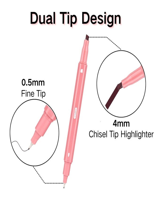 WINK Gel Pens Journaling Highlighters - Aesthetic Fine Point Retractable 0.7mm Black Pen Journal Set Assorted Pastel Color Ink 0.5mm Smooth Writing Drawing No Bleed 14ct (Pink) - Image 4