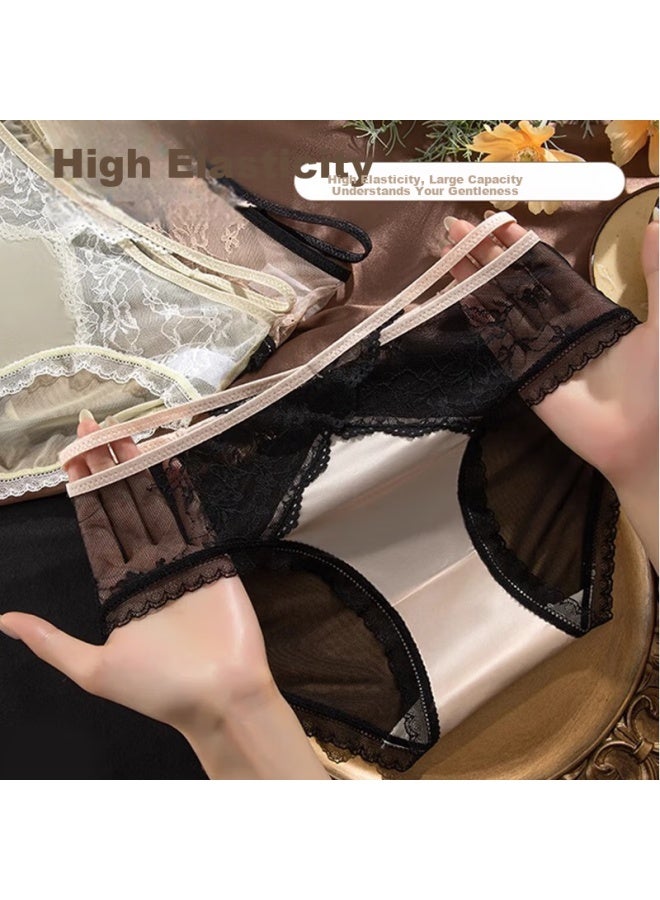 Modal Women'S Pearl Satin Seamless Comfortable Triangle Panties Lingerie 2-Pack Xl - Image 4