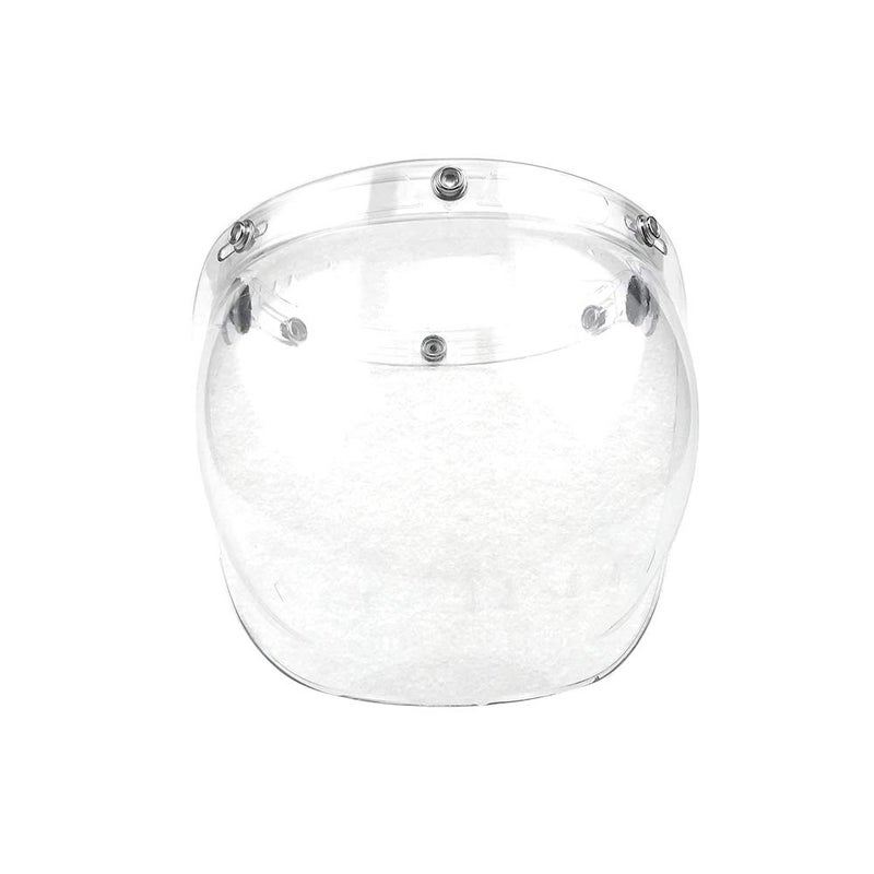 WANCAR Retro Motorcycle Bubble Visor Wind Shield Lens Universal For Standard 3-Snap Open Face Helmets(Clear) - Image 2
