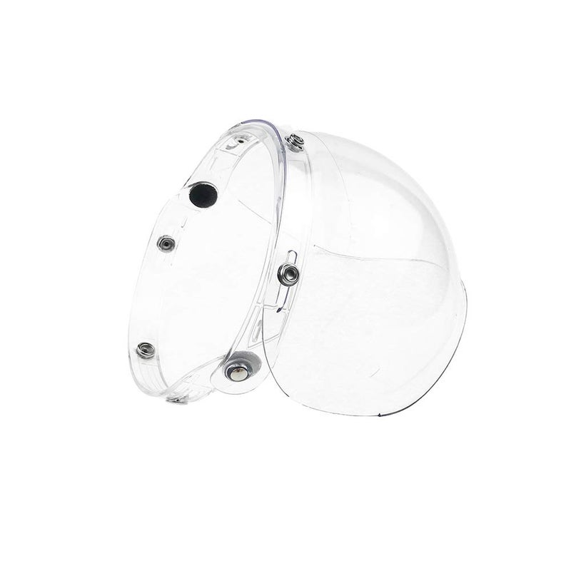 WANCAR Retro Motorcycle Bubble Visor Wind Shield Lens Universal For Standard 3-Snap Open Face Helmets(Clear) - Image 3