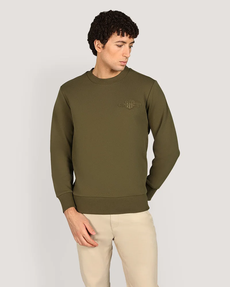 GANT Regular Tonal Shield Crew Neck Sweatshirt
