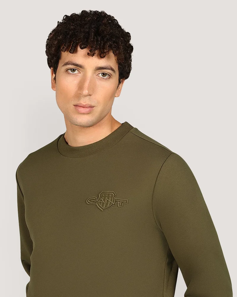 GANT  Regular Tonal Shield Crew Neck Sweatshirt for Men | Best Price UAE