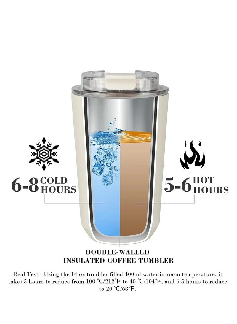 smeg 320ML Beverage Cup Travel Portable Car Drinking Cup Stainless Steel Vacuum Leak proof 320ML Coffee Thermos（Grey）  - Image 2