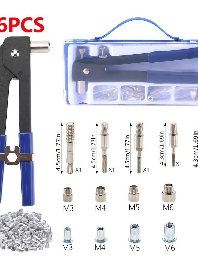 86 قطعة مجموعة أدوات برشام الجوز M3 M4 M5 M6 M8 مجموعة إدراج ملولبة للأثاث سيارة قارب - Image 1