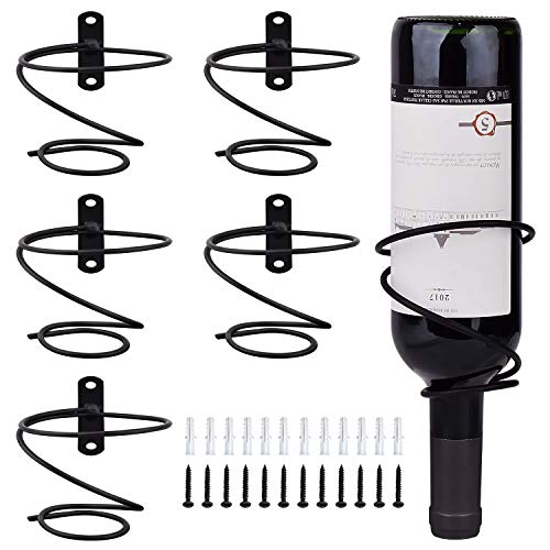 MOCOUM 6 Pack Wall Mounted Wine Racks - Red Wine Bottle Display Holder with Screws, Metal Hanging Wine Rack Organizer for Beverages/Liquor Bottles Storage (6 Pack, Downwards-Style 2) - Image 5