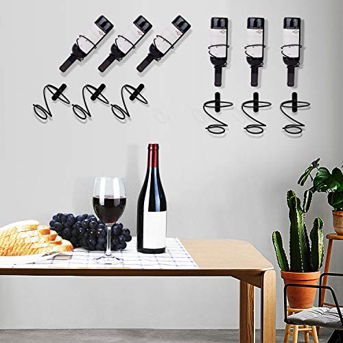 MOCOUM 6 Pack Wall Mounted Wine Racks - Red Wine Bottle Display Holder with Screws, Metal Hanging Wine Rack Organizer for Beverages/Liquor Bottles Storage (6 Pack, Downwards-Style 2) - Image 4