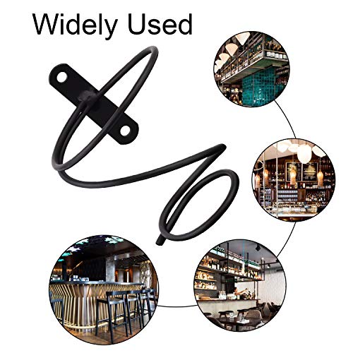 MOCOUM 6 Pack Wall Mounted Wine Racks - Red Wine Bottle Display Holder with Screws, Metal Hanging Wine Rack Organizer for Beverages/Liquor Bottles Storage (6 Pack, Downwards-Style 2) - Image 3