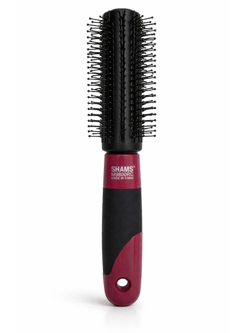 Professional Round Hair Brush for Blow Dry Styling – Anti-Tangle Ball Tip Bristles, Adds Volume & Shine – Comfortable Grip Handle – Salon Quality Hair Brush