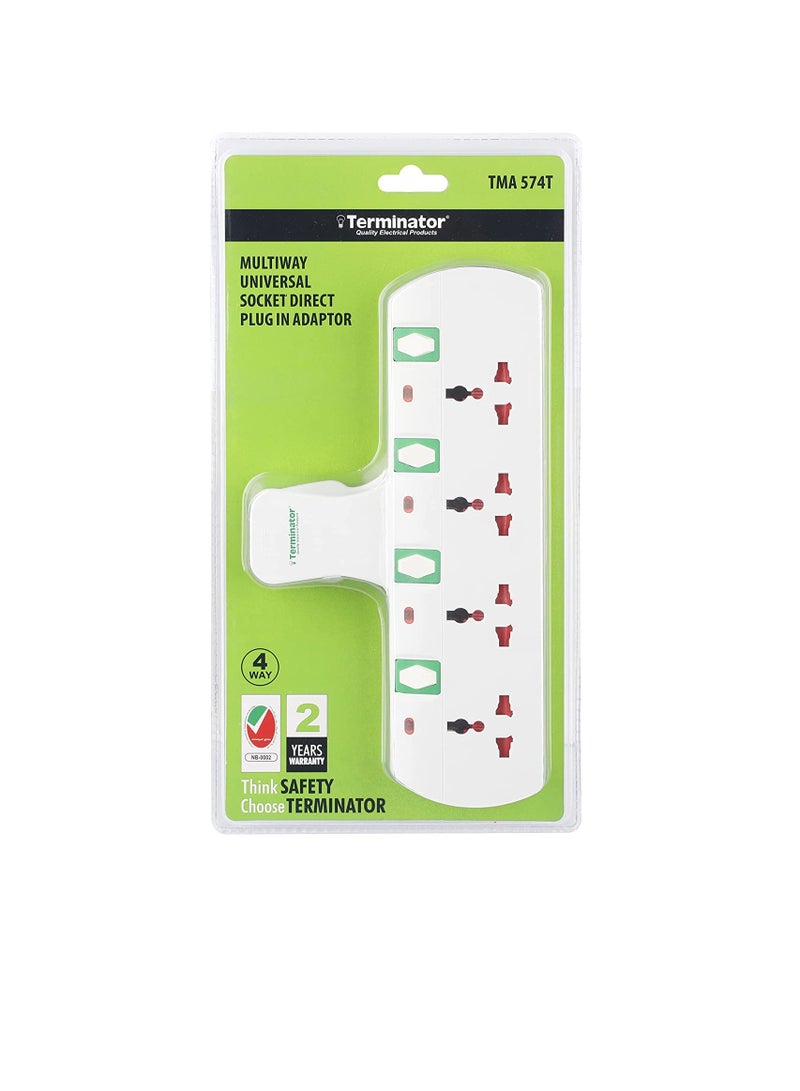 Terminator 4 Way Universal T-Socket Multi Adaptor  - Image 1