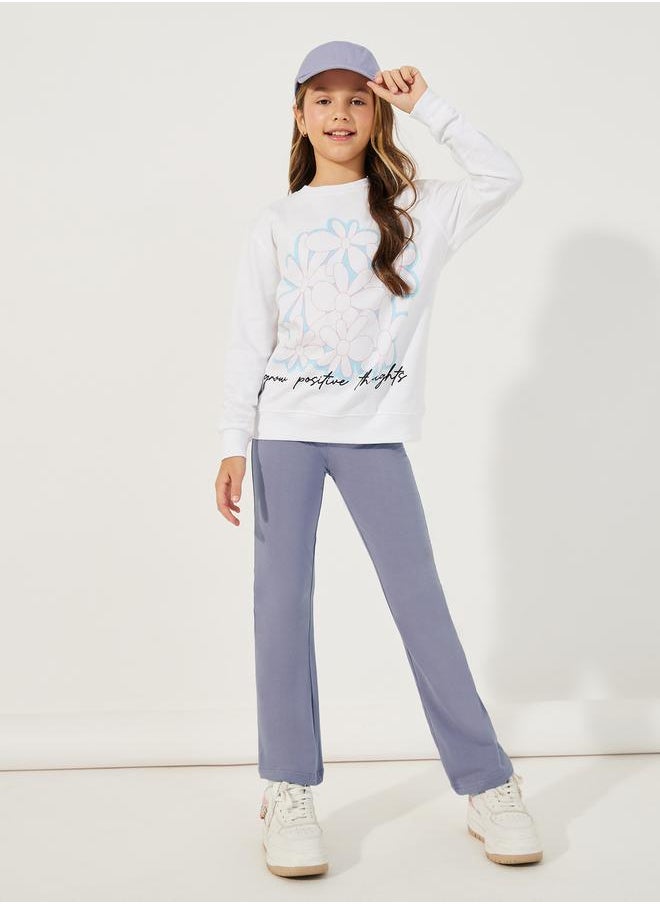 Styli Solid High Rise Flared Leggings  - Image 2