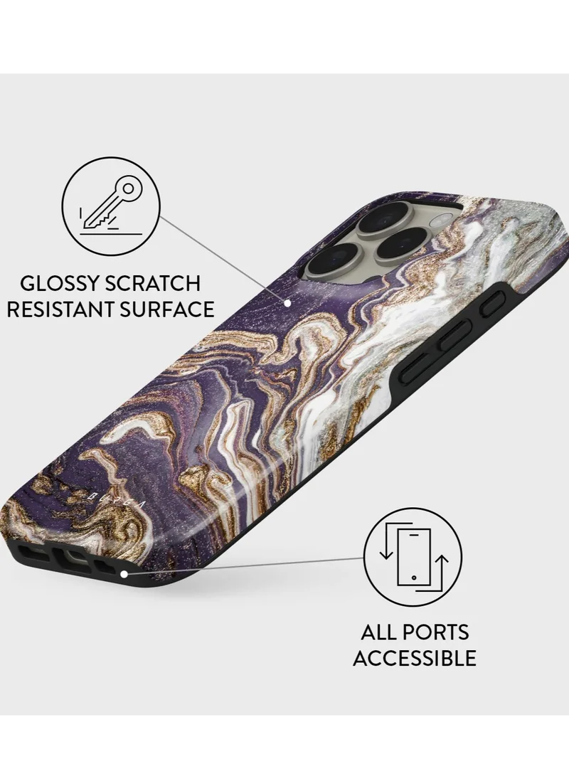 BURGA Luxury Styled Giltter iPhone 16  Pro Case Compatible with Double Layer Silicone Protective Case Nostalgia