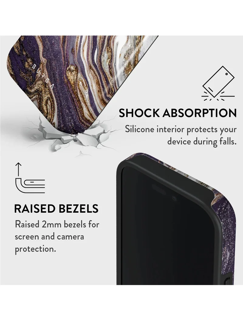 BURGA Luxury Styled Giltter iPhone 16  Pro Case Compatible with Double Layer Silicone Protective Case Nostalgia