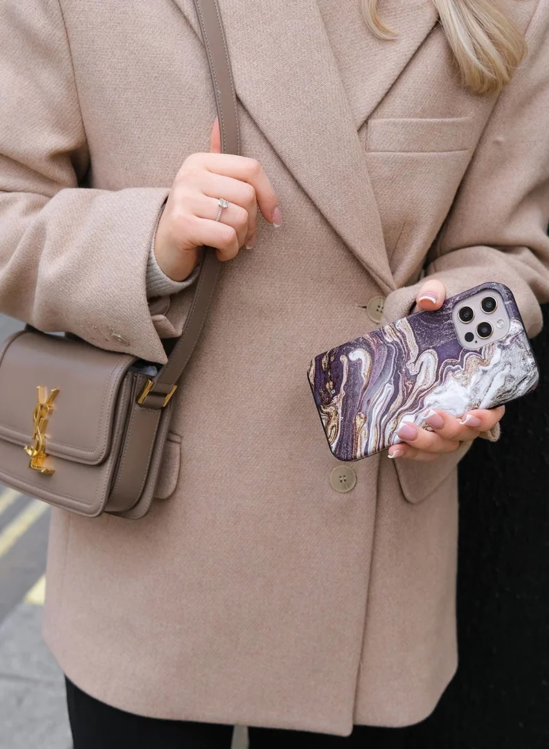 BURGA Luxury Styled Giltter iPhone 16  Pro Case Compatible with Double Layer Silicone Protective Case Nostalgia