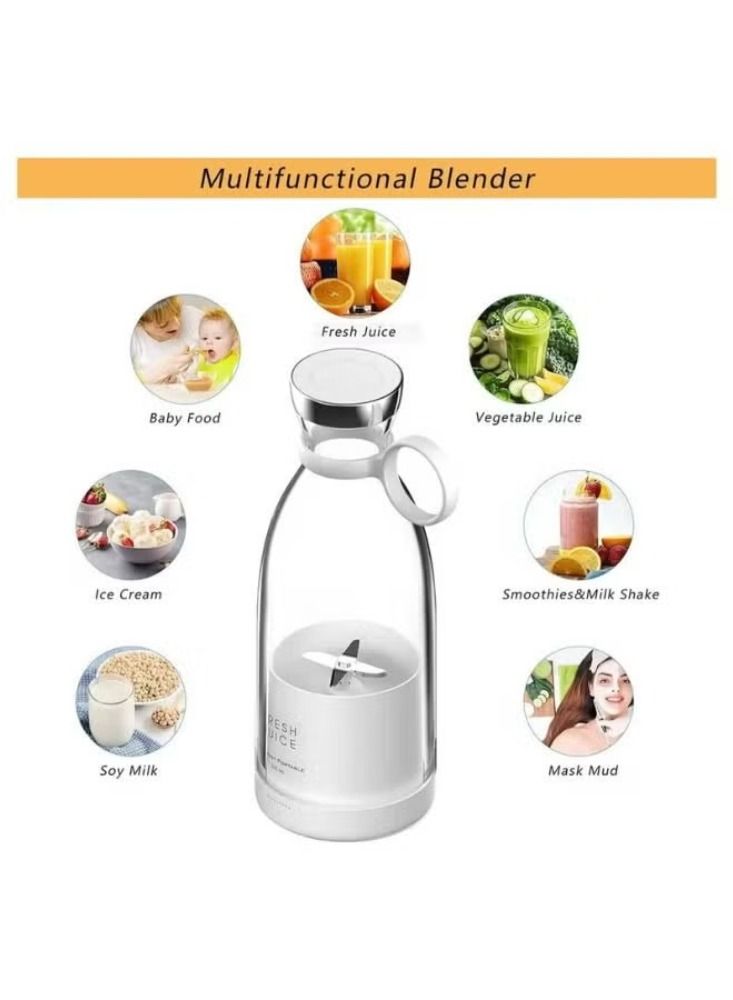 Dreamzon Portable Blender Personal Blender Portable Electric Juicer Kettle Bottle for Shakes, Mini Fruit Battery Rechargeable Portable USB Blender Smoothie maker White - Image 2
