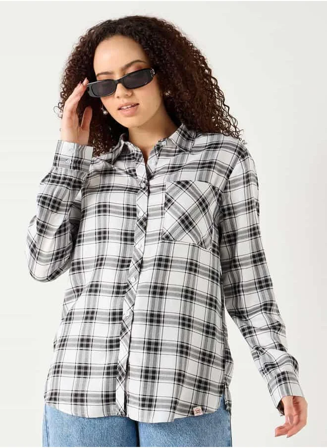 Lee Cooper Lee Cooper Checked Shirt with Long Sleeves and Pocket