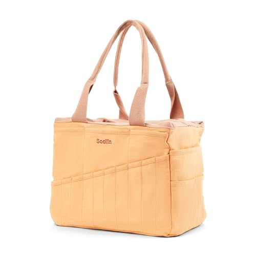 Soolla Studio Bag: Art Supply Storage Organizer & Pottery Tool Bag, Washable Craft Tote, Knitting Yarn, Crochet Projects, 30 Pockets, 15+ Canvas Colors, Artist Gift for Adults (Creamsicle Crush) - Image 4