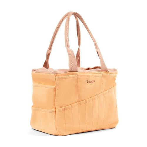 Soolla Studio Bag: Art Supply Storage Organizer & Pottery Tool Bag, Washable Craft Tote, Knitting Yarn, Crochet Projects, 30 Pockets, 15+ Canvas Colors, Artist Gift for Adults (Creamsicle Crush) - Image 2