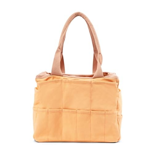 Soolla Studio Bag: Art Supply Storage Organizer & Pottery Tool Bag, Washable Craft Tote, Knitting Yarn, Crochet Projects, 30 Pockets, 15+ Canvas Colors, Artist Gift for Adults (Creamsicle Crush) - Image 3