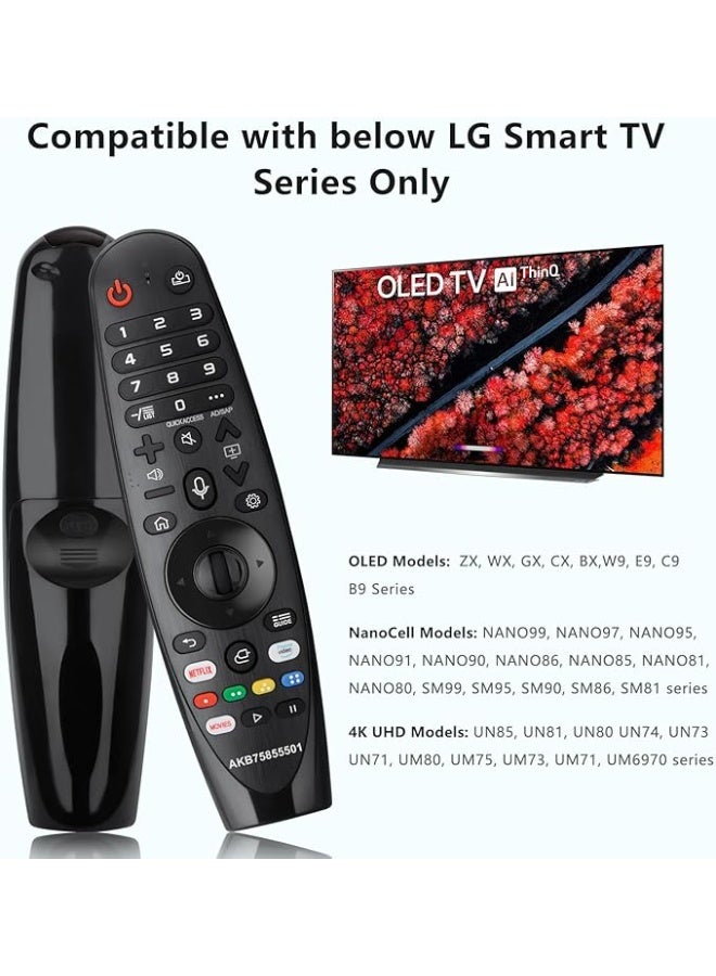 أوماكس جهاز تحكم عن بعد ماجيك فويس لتلفزيون إل جي الذكي، بديل لجهاز التحكم عن بعد ماجيك AN-MR20GA AN-MR19BA AN-MR18BA، مع مؤشر ووظيفة صوتية - Image 2