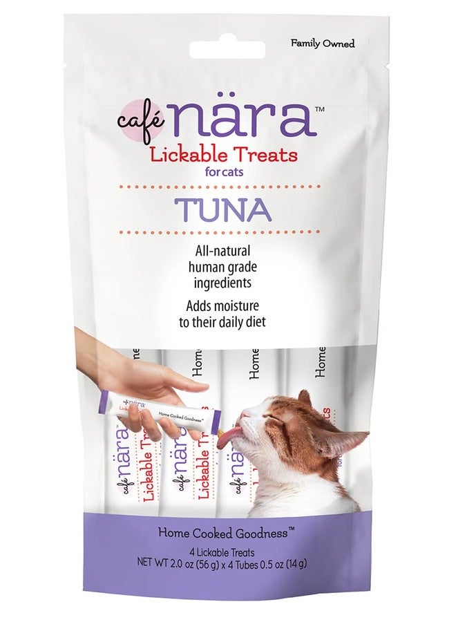 Café Nara Tuna Flavored Lickable Treats for Cats (Pack of 4-14g Tubes, 56 g/2 oz)