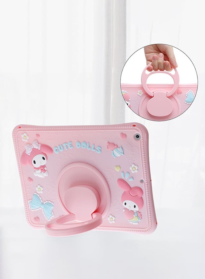 SUNDAREE جراب لهاتف Samsung Galaxy Tab A9 مقاس 8.7 بوصة - جراب سيليكون ناعم ثلاثي الأبعاد برسومات كرتونية لطيفة للفتيات مع حزام وحامل دوار للفتيات المراهقات، جراب لجهاز Samsung Tab A9 - Image 2