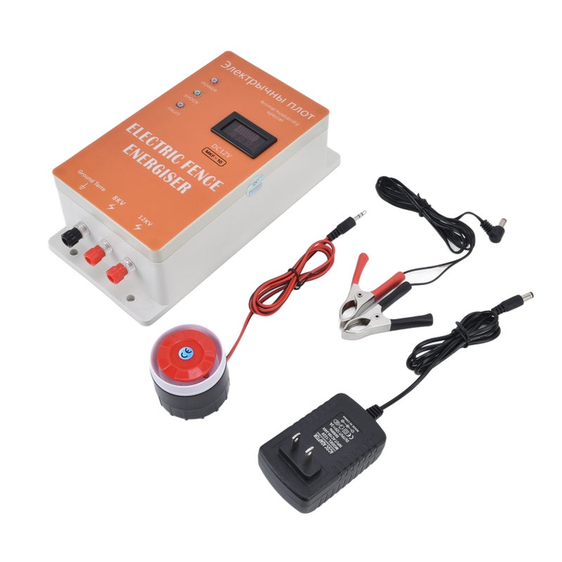 10KM Electric Fence High Voltage Pulse Controller Animal Electric Fence Host for Livestock Breeding 100‑240VUS Plug - Image 2