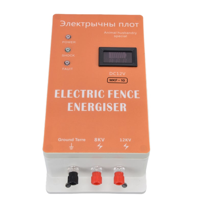 10KM Electric Fence High Voltage Pulse Controller Animal Electric Fence Host for Livestock Breeding 100‑240VUS Plug - Image 1