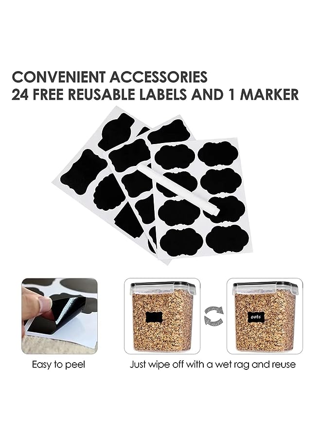 IAF Food Storage Container Set,7 Pcs Kitchen Pantry Storage Containers with Lids Large size Kitchen & Pantry Containers Reusable Completely sealed Storage Jars for Storing Pasta,Cereal,Sugar - Image 4