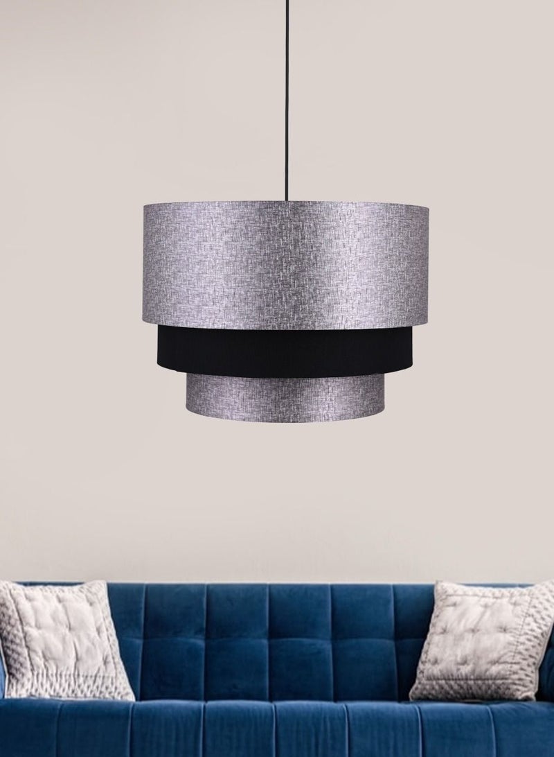 الروضة للإضاءة نجفة ديفار 3 طبقة 4 لمبة | حديث ديكور LED E27 معلقة مصباح سقف اضاءة داخلية مصباح معلق دلاية سقف مودرن نجفة | مناسبة لأي غرفة | | اللون:رمادي و أسود | المقاس: 70x50 سم - Image 2