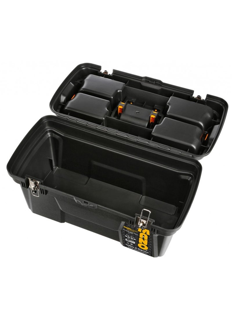 Mano MG-22 Toolbox with Metal Latch 22" – 310mm x 582mm x 234mm, Plastic Toolbox Black/Yellow - Image 4
