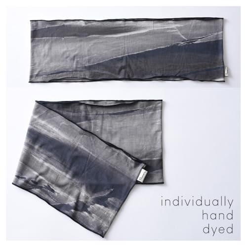 CHARM Mens Tie Dye Bandana Headband - Japanese Head Wrap Womens Hippie Hair Band Marble Beige - Image 5
