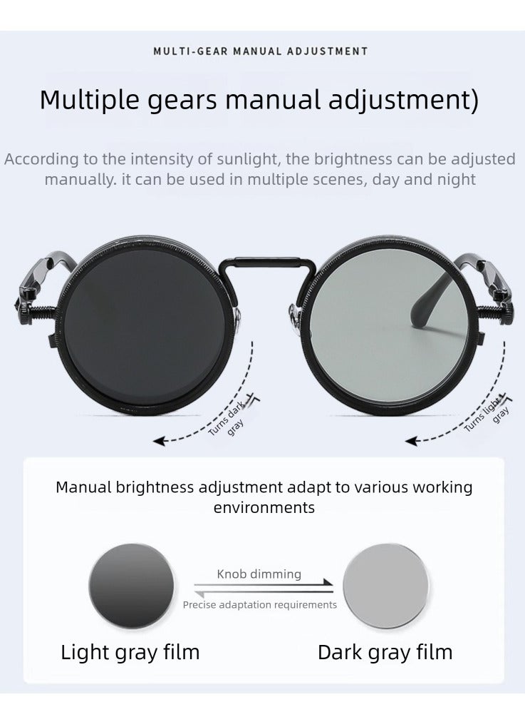 Adjustable ND9 Polarized Sunglasses – UV Protection, 9-Level Light Reduction, Anti-Glare HD Lenses for Day & Night Use, Outdoor Driving, Fishing, Camping, Lightweight & Comfortable Frame(Black) - Image 2