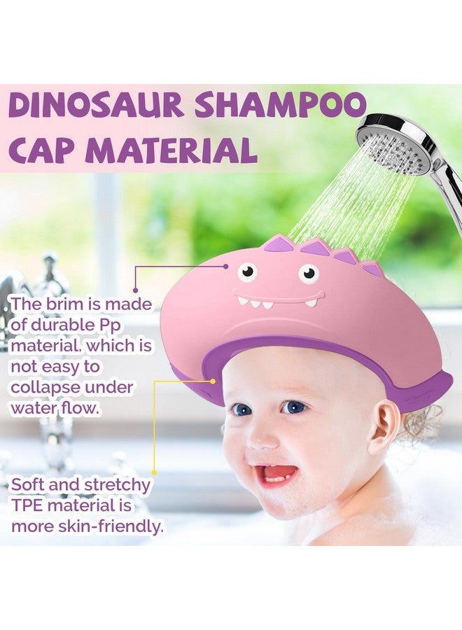 Thcbme Baby Shower Cap Shield, Shower Cap for Kids, Visor Hat for Eye and Ear Protection for 0-9 Years Old Children,Cute Dinosaur shape Makes the Baby Bath More Fun… (Pink) - Image 5