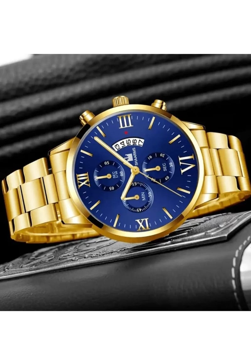 SHAARMS Men's Quartz Watch for Business, Travel, and Calendar Feature - Image 4