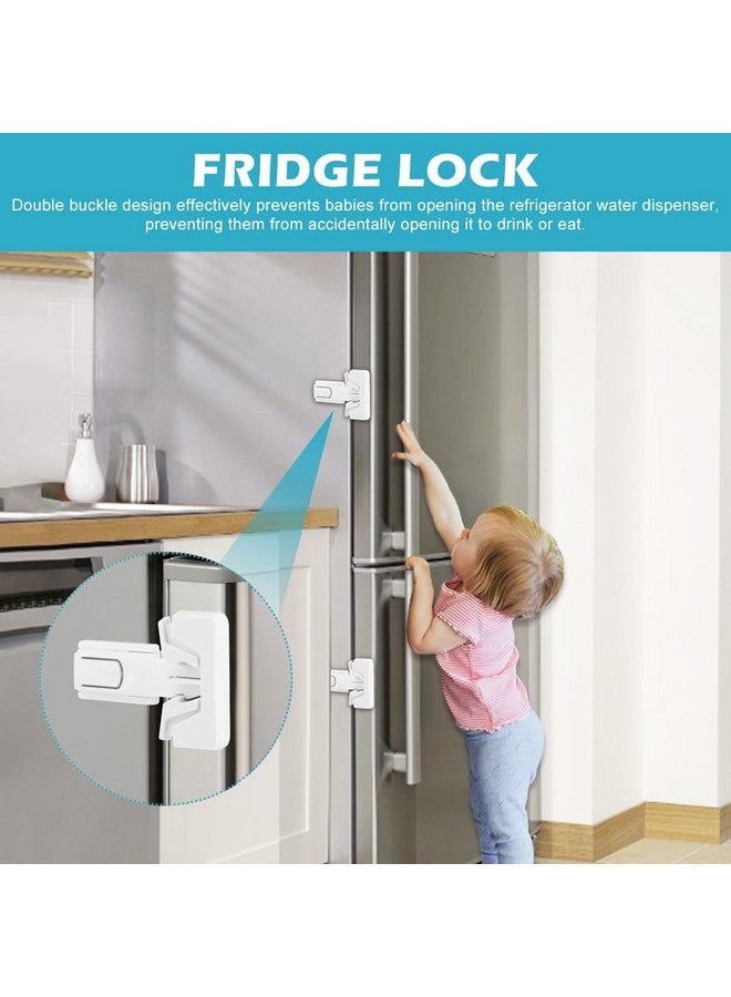 BNYTXV Fridge Lock, 2PCS Freezer Lock, Refrigerator Locks for Kids, Child-Proof Child Safety Lock for Oven Fridge Door Latch - Image 2