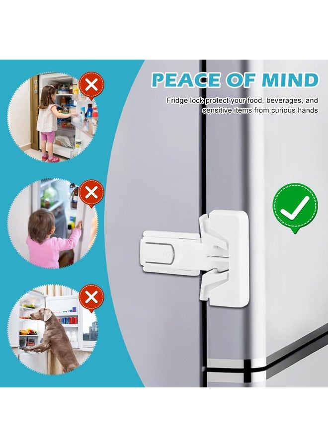 BNYTXV Fridge Lock, 2PCS Freezer Lock, Refrigerator Locks for Kids, Child-Proof Child Safety Lock for Oven Fridge Door Latch - Image 5