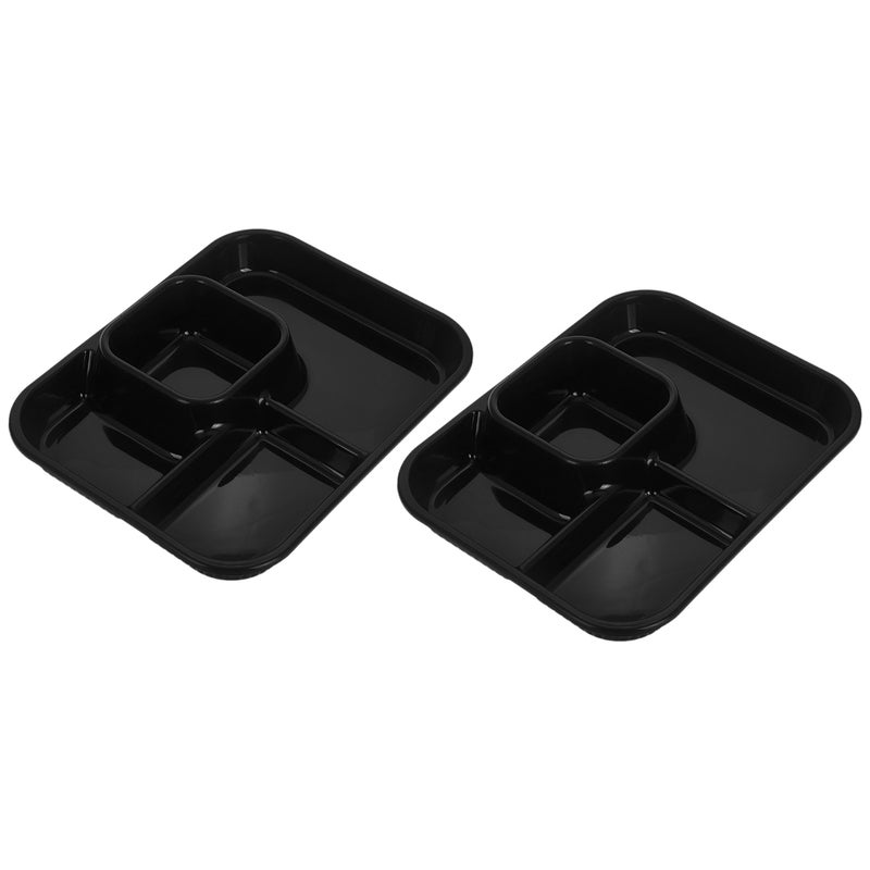 4 pcs Divided Dinner Plate: Lightweight Microwave Safe Portion Control Tray with 4 Compartments for Students and Office Workers - Image 3