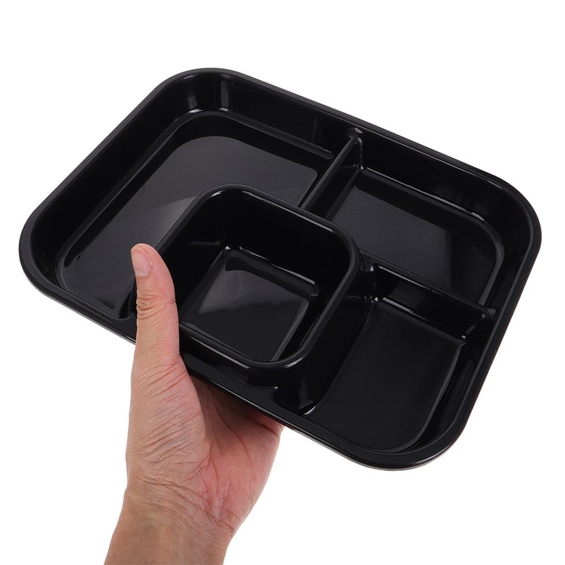 4 pcs Divided Dinner Plate: Lightweight Microwave Safe Portion Control Tray with 4 Compartments for Students and Office Workers - Image 2