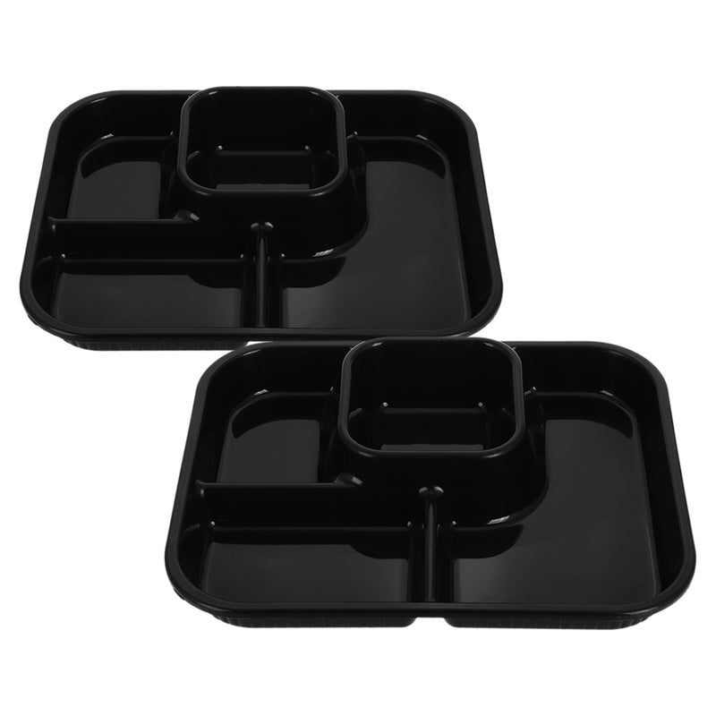 4 pcs Divided Dinner Plate: Lightweight Microwave Safe Portion Control Tray with 4 Compartments for Students and Office Workers - Image 4