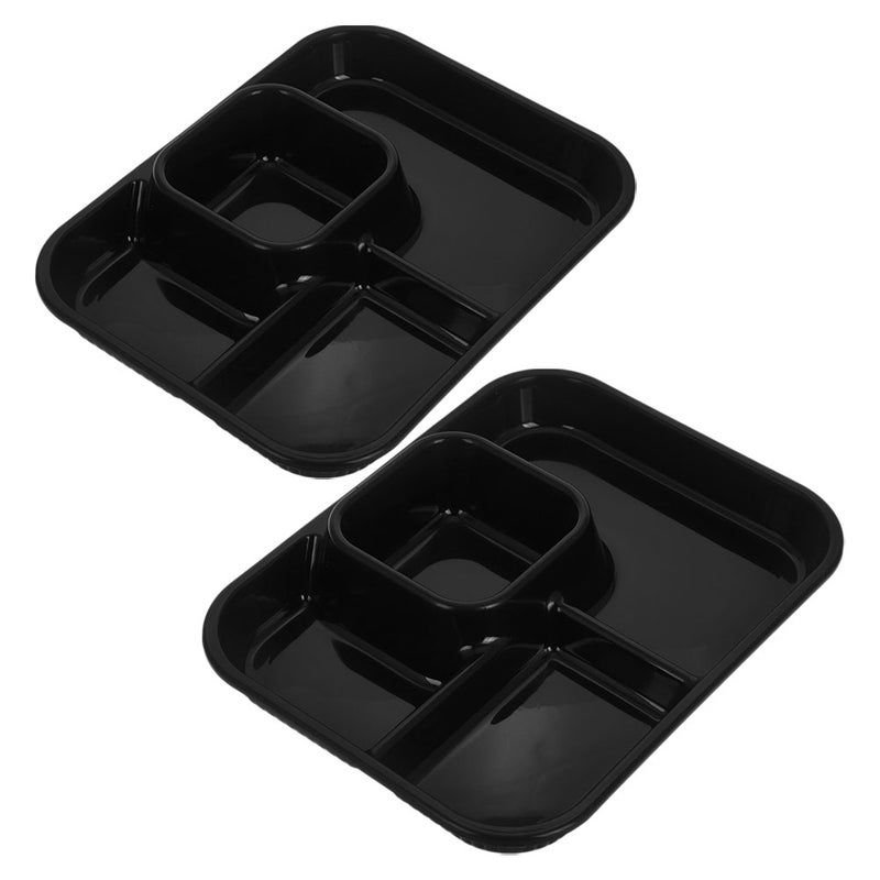 4 pcs Divided Dinner Plate: Lightweight Microwave Safe Portion Control Tray with 4 Compartments for Students and Office Workers - Image 5