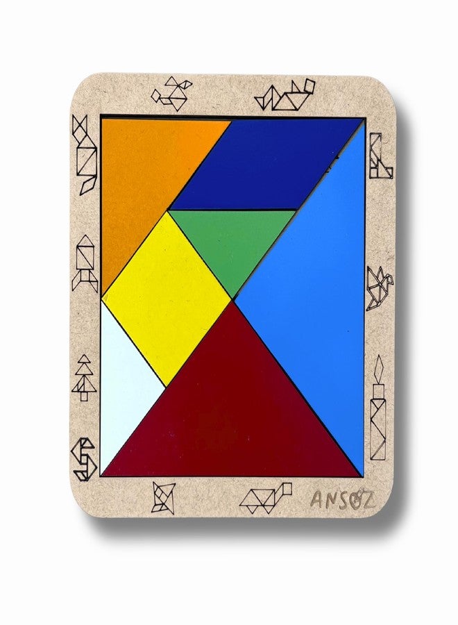Ansoz Wooden Tangram Puzzle | Screen-Free Learning Toy for Kids (L) - Image 1