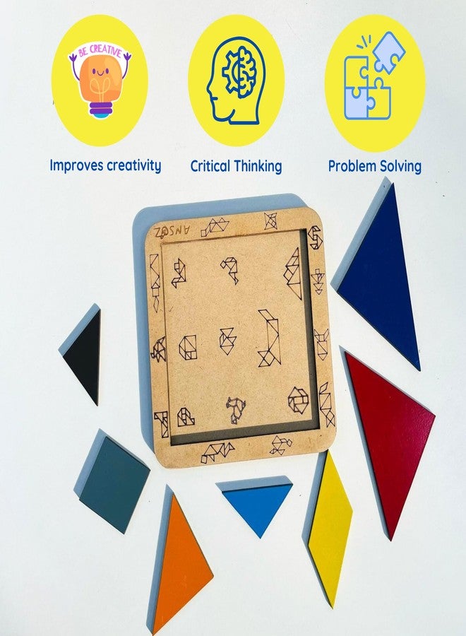 Ansoz Wooden Tangram Puzzle | Screen-Free Learning Toy for Kids (L) - Image 3