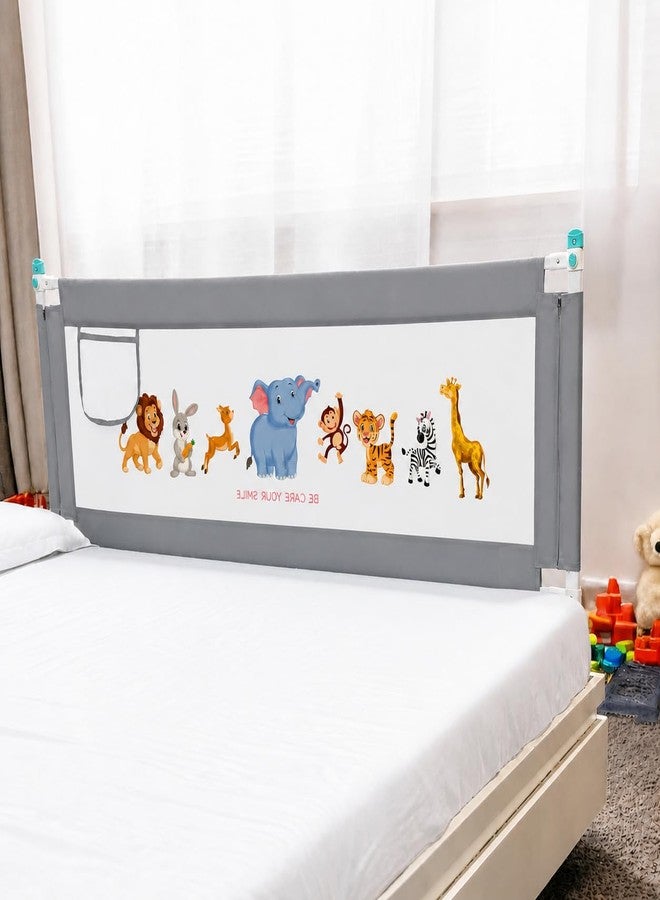 HAOWKI Baby Bed Rail Guard for Kids | Foldable Safety (6ft x 2ft) Bed Fence with Animal Print | Tear-Free Mesh | Suitable for All Bed Sizes Pack of 1 - Image 1