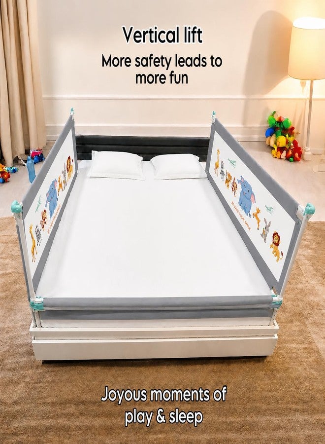HAOWKI Baby Bed Rail Guard for Kids | Foldable Safety (6ft x 2ft) Bed Fence with Animal Print | Tear-Free Mesh | Suitable for All Bed Sizes Pack of 1 - Image 5