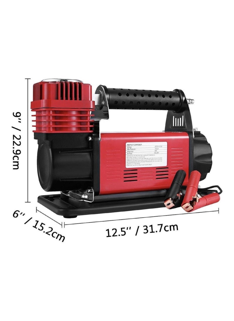 Generic Portable Air Compressor With Multi Tools Tire Inflator Compact Air Pump For Car Tires Heavy Duty Metal Tire Pump For SUV Trailer Truck Bike  - Image 3