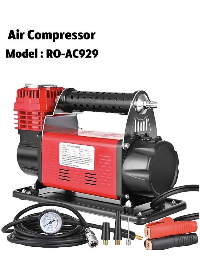Generic Portable Air Compressor With Multi Tools Tire Inflator Compact Air Pump For Car Tires Heavy Duty Metal Tire Pump For SUV Trailer Truck Bike  - Image 1